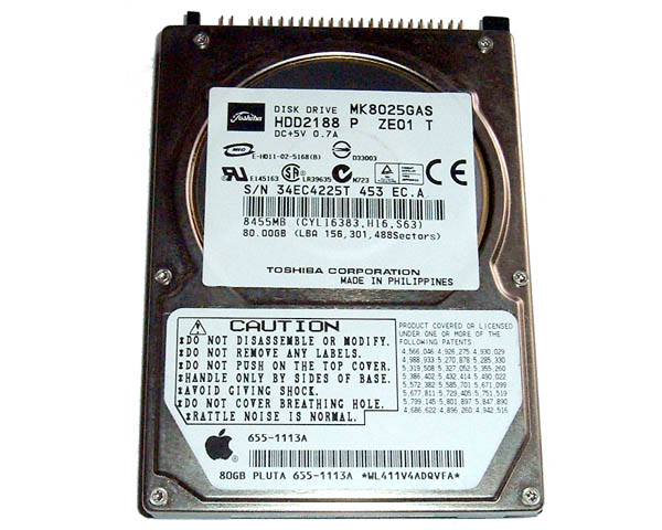 120GB ATA notebook hard disk, Fujitsu